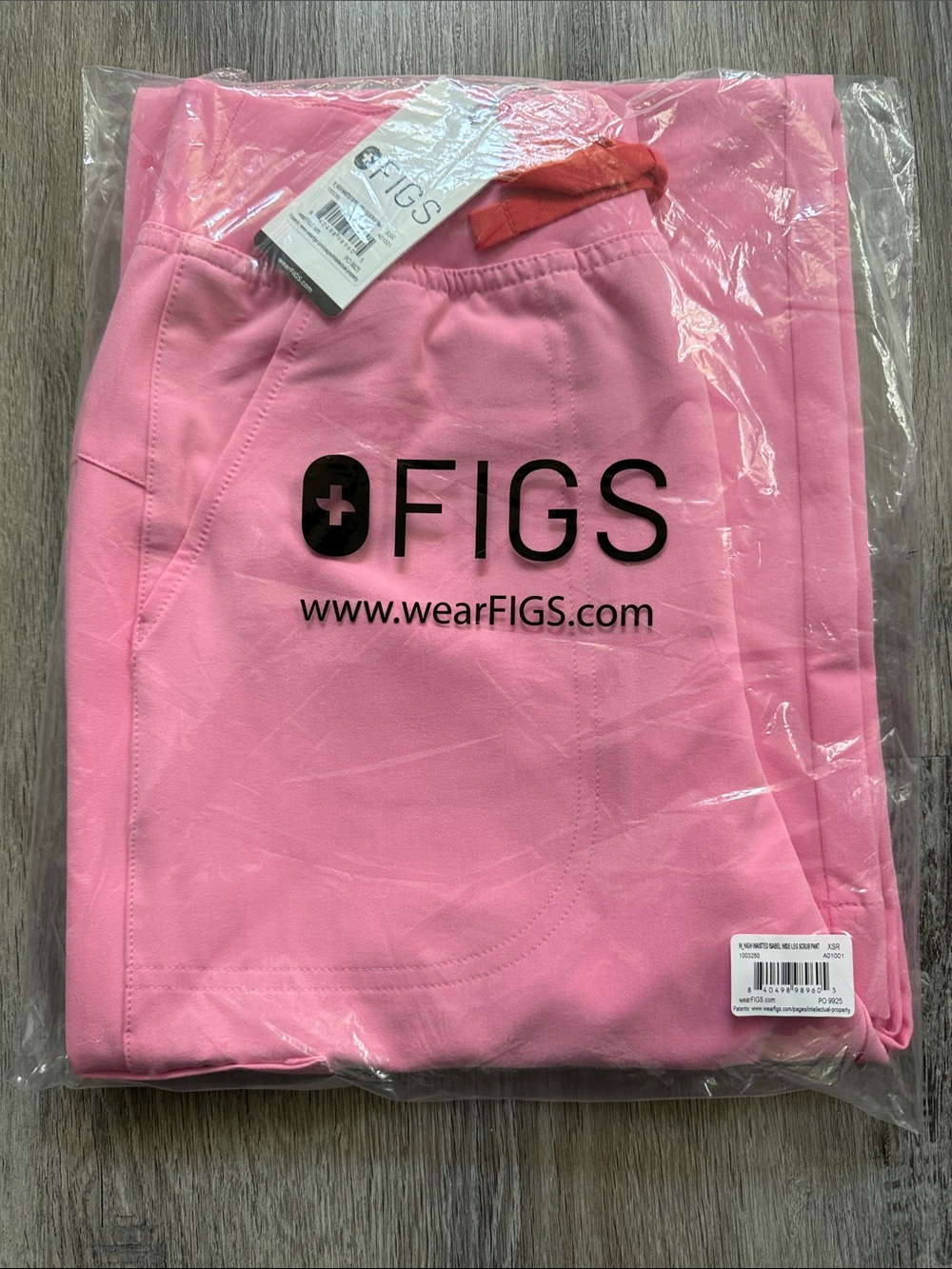 Figs XS regular hi waist Isabel wide leg sunrise pink
